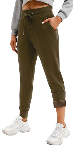 Iuga Fleece Lined Sweatpants Women Joggers Pockets