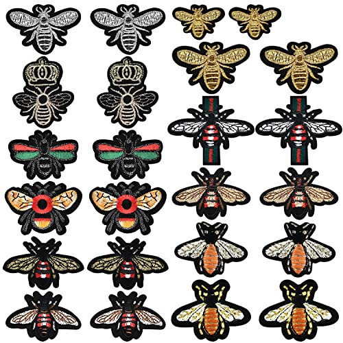 Pgmj 24 Pieces Cute Insect Patches Applique Sew